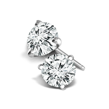 14K white gold diamond diamond stud earrings 1.03ct I/I1