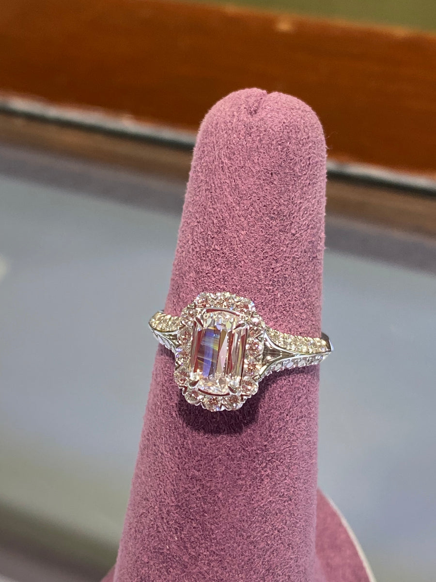 Platinum Crisscut Diamond engagement ring