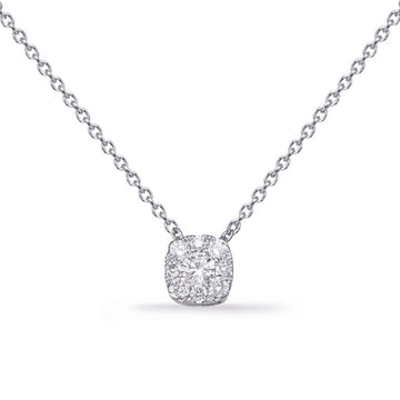 14K white gold diamond pendant necklace