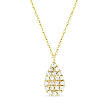 14K yellow gold diamond pear shape pendant