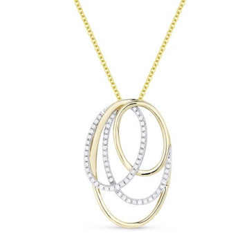 14K yellow gold diamond pendant necklace