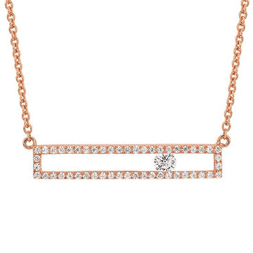 14K rose gold Diamond Pendant Necklace