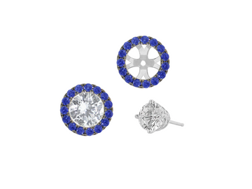 18K white gold single row diamond earring jackets